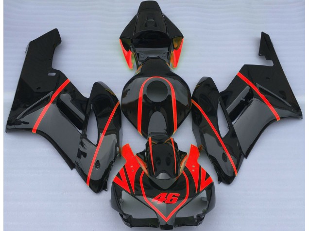 2004-2005 Schwarz Glänzend & Rot Honda CBR1000RR Motorrad Verkleidung 2004-2005 Schwarz Glänzend & Rot Honda CBR1000RR Motorrad Verkleidung