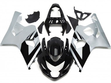 2004-2005 Silber & Schwarz Glänzend OEM Stil Suzuki GSXR 600-750 Motorrad Verkleidung
