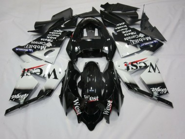 2004-2005 Weiß West Kawasaki ZX10R Motorrad Verkleidung
