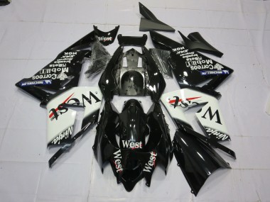2004-2005 West Weiß Schwarz Kawasaki ZX10R Motorrad Verkleidung
