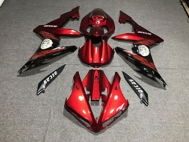 2004-2006 Rot Glänzend & Logos Yamaha R1 Motorrad Verkleidung