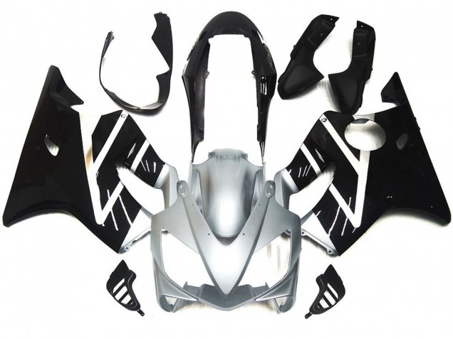 2004-2007 Silber Grau & Schwarz Glänzend Honda CBR600 F4i Motorrad Verkleidung