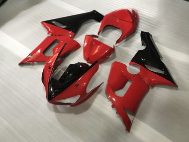 2005-2006 Benutzerdefiniert Rot & Schwarz Kawasaki ZX6R Motorrad Verkleidung