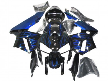 2005-2006 Blau Glänzend Flame Honda CBR600RR Motorrad Verkleidung