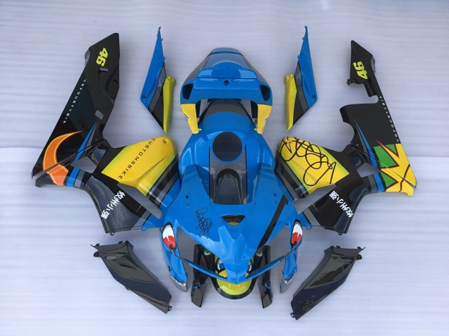 2005-2006 Blauer Hai & Gelb Honda CBR600RR Motorrad Verkleidung 2005-2006 Blauer Hai & Gelb Honda CBR600RR Motorrad Verkleidung