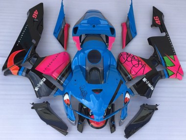 2005-2006 Blauer Hai & Rosa Honda CBR600RR Motorrad Verkleidung
