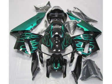 2005-2006 Blaugrün Glänzend Flamme Honda CBR600RR Motorrad Verkleidung