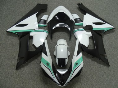 2005-2006 Blaugrün Weiß & Schwarz Kawasaki ZX6R Motorrad Verkleidung
