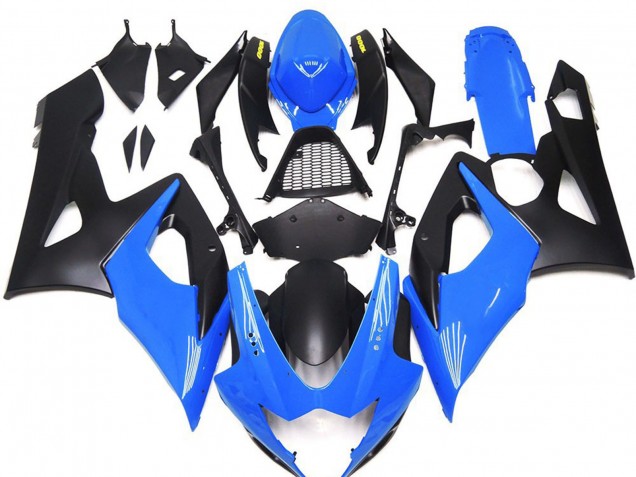 2005-2006 Glänzend Blau Mit Gelben Logos Suzuki GSXR 1000 Motorrad Verkleidung