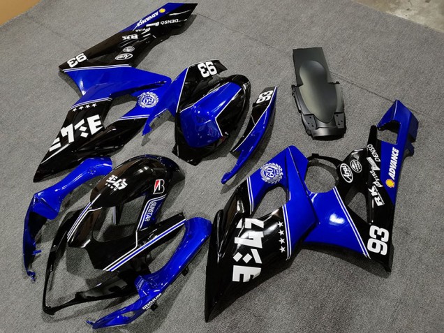 2005-2006 Glänzend Blau & Schwarz Suzuki GSXR 1000 Motorrad Verkleidung