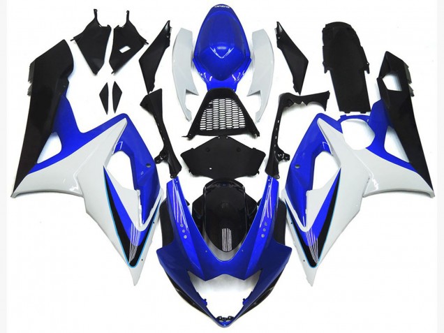2005-2006 Glänzend Blau & Weiß Suzuki GSXR 1000 Motorrad Verkleidung 2005-2006 Glänzend Blau & Weiß Suzuki GSXR 1000 Motorrad Verkleidung