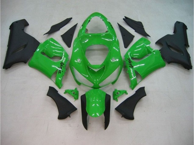 2005-2006 Glänzend Grün Matt Kawasaki ZX6R Motorrad Verkleidung