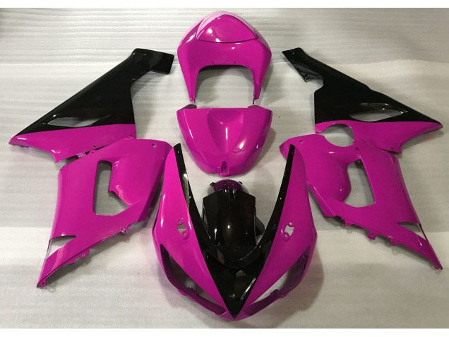 2005-2006 Glanzrosa & Schwarz Kawasaki ZX6R Motorrad Verkleidung 2005-2006 Glanzrosa & Schwarz Kawasaki ZX6R Motorrad Verkleidung