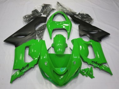 2005-2006 Grün Schwarz Kawasaki ZX6R Motorrad Verkleidung