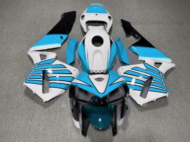 2005-2006 Hellblaue & Weiße Flügel Honda CBR600RR Motorrad Verkleidung
