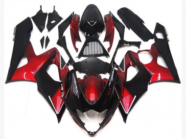 2005-2006 Kastanienbraun Rot & Glänzendes Schwarz Suzuki GSXR 1000 Motorrad Verkleidung