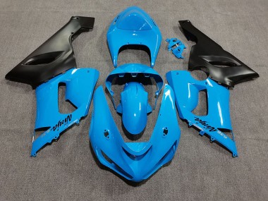 2005-2006 Leuchtendes Blau Kawasaki ZX6R Motorrad Verkleidung