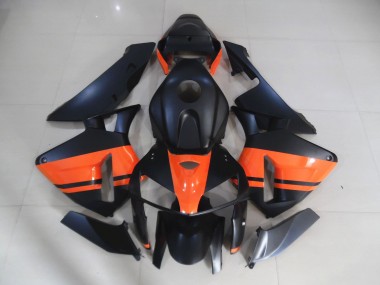 2005-2006 Matt Schwarz & Orange Glänzend Honda CBR600RR Motorrad Verkleidung