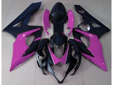 2005-2006 Matt Schwarz & Pink Suzuki GSXR 1000 Motorrad Verkleidung