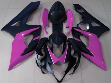 2005-2006 Matt Schwarz & Pink Suzuki GSXR 1000 Motorrad Verkleidung