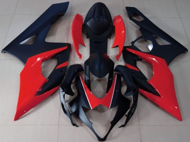 2005-2006 Matt Schwarz & Rot Suzuki GSXR 1000 Motorrad Verkleidung