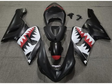 2005-2006 Matt Schwarzer Hai Kawasaki ZX6R Motorrad Verkleidung