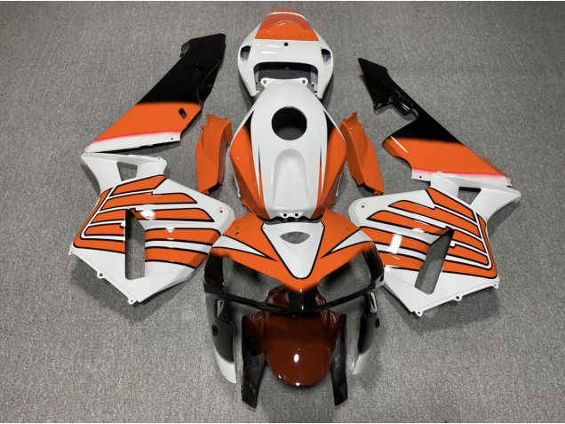 2005-2006 Orange-Weiße Flügel Honda CBR600RR Motorrad Verkleidung 2005-2006 Orange-Weiße Flügel Honda CBR600RR Motorrad Verkleidung