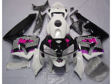 2005-2006 Rosa Splatter Auf Glanz Schwarz Honda CBR600RR Motorrad Verkleidung