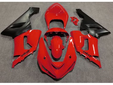 2005-2006 Rot Glänzend Kawasaki ZX6R Motorrad Verkleidung
