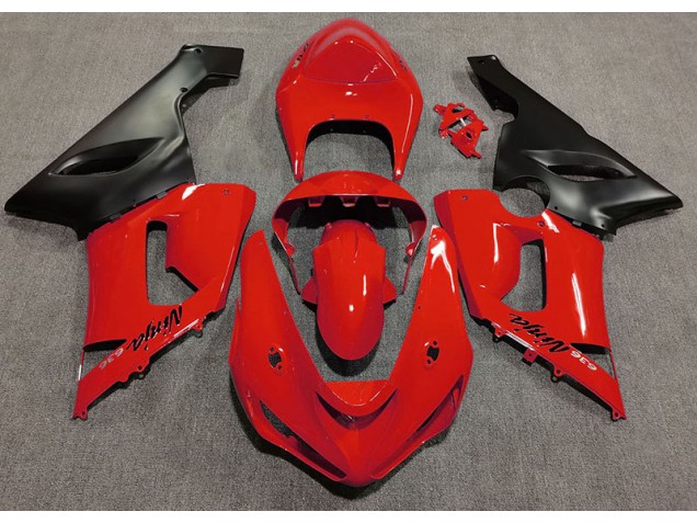 2005-2006 Rot Glänzend Kawasaki ZX6R Motorrad Verkleidung 2005-2006 Rot Glänzend Kawasaki ZX6R Motorrad Verkleidung