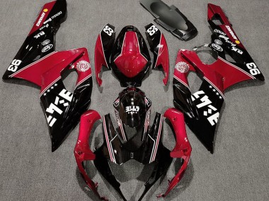 2005-2006 Rot & Schwarz Glänzend Kundenspezifisch Suzuki GSXR 1000 Motorrad Verkleidung