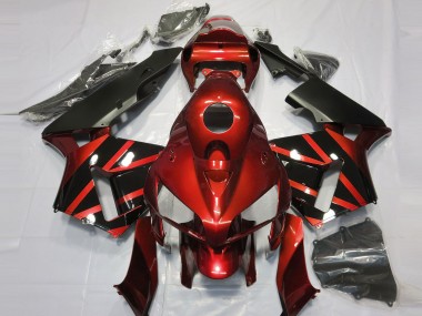 2005-2006 Rot & Schwarz Glänzendes Design Honda CBR600RR Motorrad Verkleidung