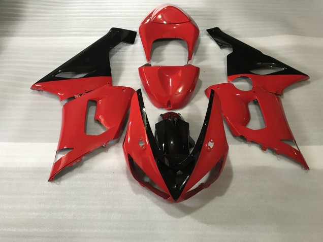 2005-2006 Rot & Schwarz Kawasaki ZX6R Motorrad Verkleidung 2005-2006 Rot & Schwarz Kawasaki ZX6R Motorrad Verkleidung