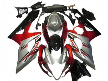 2005-2006 Rot & Silber Suzuki GSXR 1000 Motorrad Verkleidung