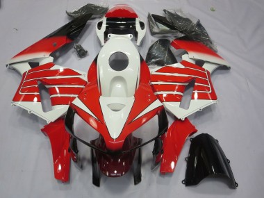 2005-2006 Rot & Weißer Breiter Streifen Honda CBR600RR Motorrad Verkleidung