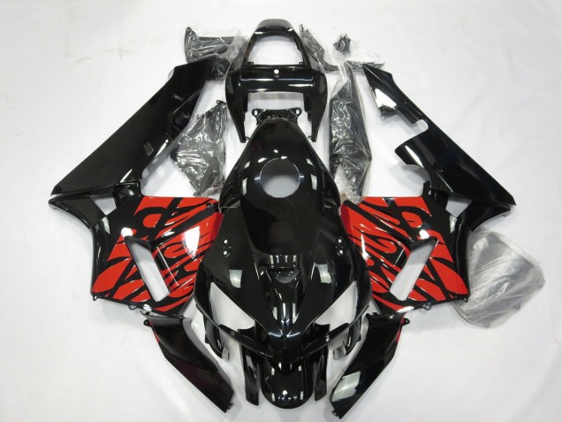2005-2006 Schwarz & Tribal-Rot Honda CBR600RR Motorrad Verkleidung 2005-2006 Schwarz & Tribal-Rot Honda CBR600RR Motorrad Verkleidung