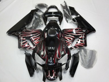 2005-2006 Silber & Rot Flamme Honda CBR600RR Motorrad Verkleidung