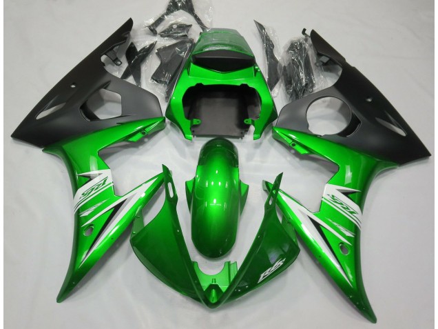 2005 Glänzend Grün & Weiß Yamaha R6 Motorrad Verkleidung 2005 Glänzend Grün & Weiß Yamaha R6 Motorrad Verkleidung