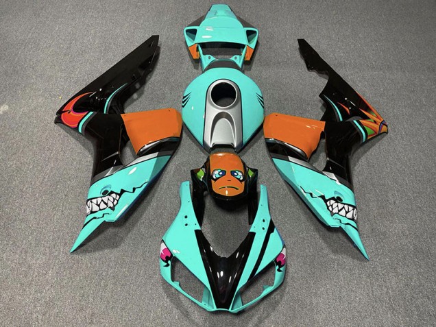 2006-2007 Cyanfarbener Hai Honda CBR1000RR Motorrad Verkleidung 2006-2007 Cyanfarbener Hai Honda CBR1000RR Motorrad Verkleidung