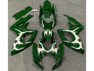 2006-2007 Dunkelgrün & Weiß Suzuki GSXR 600-750 Motorrad Verkleidung
