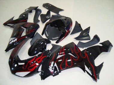 2006-2007 Flame Rot Kawasaki ZX10R Motorrad Verkleidung
