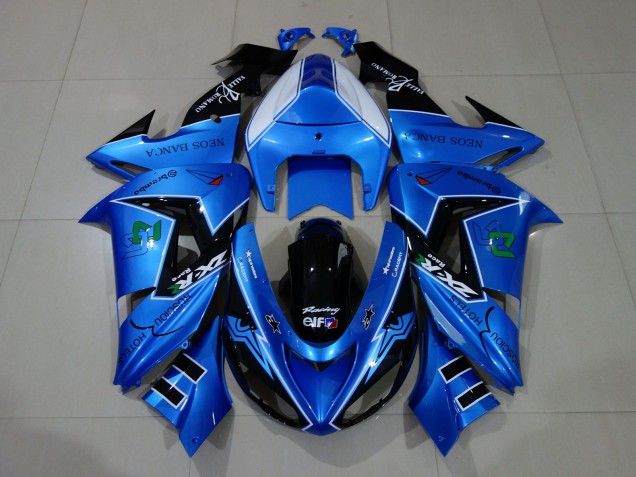 2006-2007 Flüssigblau & Logos Kawasaki ZX10R Motorrad Verkleidung 2006-2007 Flüssigblau & Logos Kawasaki ZX10R Motorrad Verkleidung