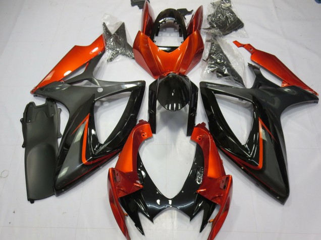 2006-2007 Gebranntes Orange & Grau Suzuki GSXR 600-750 Motorrad Verkleidung 2006-2007 Gebranntes Orange & Grau Suzuki GSXR 600-750 Motorrad Verkleidung