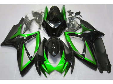 2006-2007 Glänzend Grün & Schwarz Suzuki GSXR 600-750 Motorrad Verkleidung
