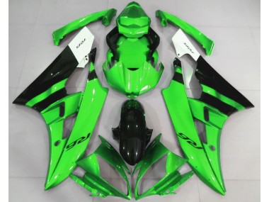 2006-2007 Glänzend Grün & Schwarz Yamaha R6 Motorrad Verkleidung
