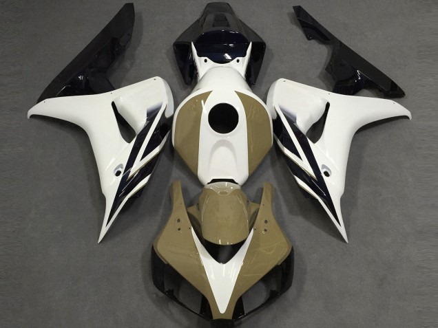 2006-2007 Glänzend Weiß Hellbraun Schwarz Honda CBR1000RR Motorrad Verkleidung 2006-2007 Glänzend Weiß Hellbraun Schwarz Honda CBR1000RR Motorrad Verkleidung