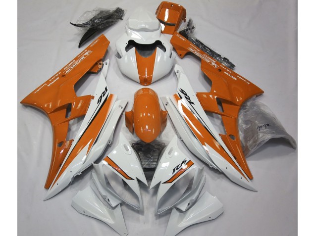 2006-2007 Glänzend Weiß & Orange Yamaha R6 Motorrad Verkleidung 2006-2007 Glänzend Weiß & Orange Yamaha R6 Motorrad Verkleidung