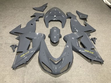 2006-2007 Glattes Grau & Gelb Kawasaki ZX10R Motorrad Verkleidung