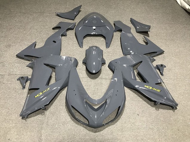 2006-2007 Glattes Grau & Gelb Kawasaki ZX10R Motorrad Verkleidung 2006-2007 Glattes Grau & Gelb Kawasaki ZX10R Motorrad Verkleidung