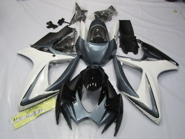 2006-2007 Grau & Weiß Suzuki GSXR 600-750 Motorrad Verkleidung 2006-2007 Grau & Weiß Suzuki GSXR 600-750 Motorrad Verkleidung
